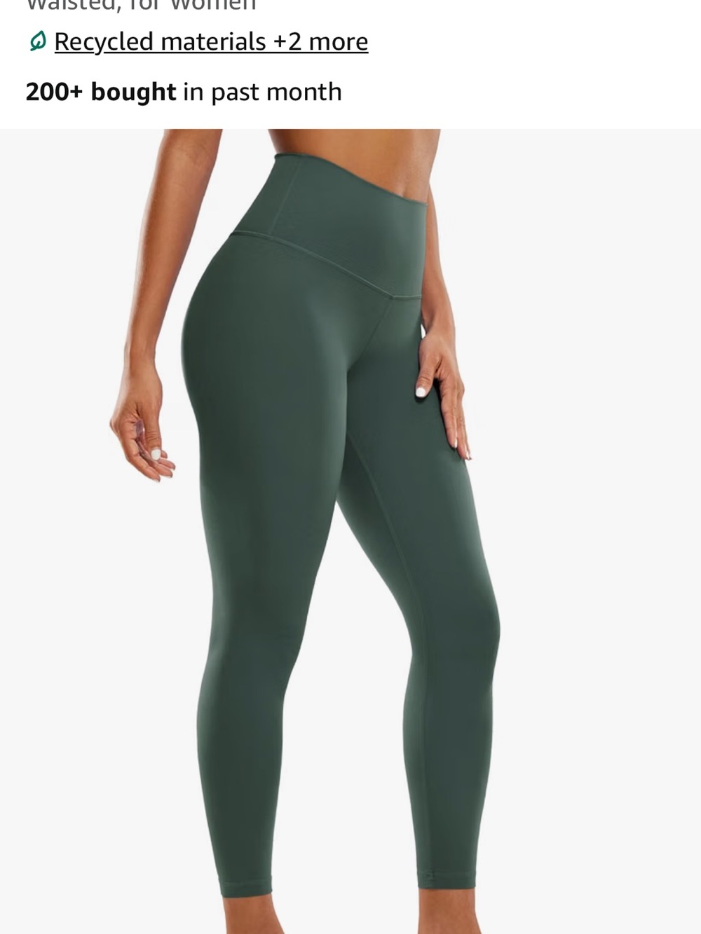 CRZ Yoga Butterluxe Halter Crop Top and Leggings Workout Set- Dark Forest - Picture 9 of 9